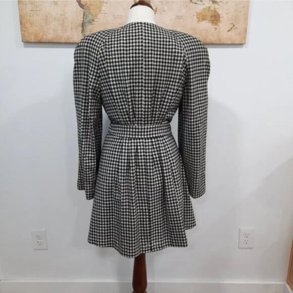 Vtg 50s unique wool gingham coat - Picture 4 of 10
